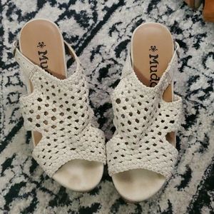 Cream Mudd cork wedges